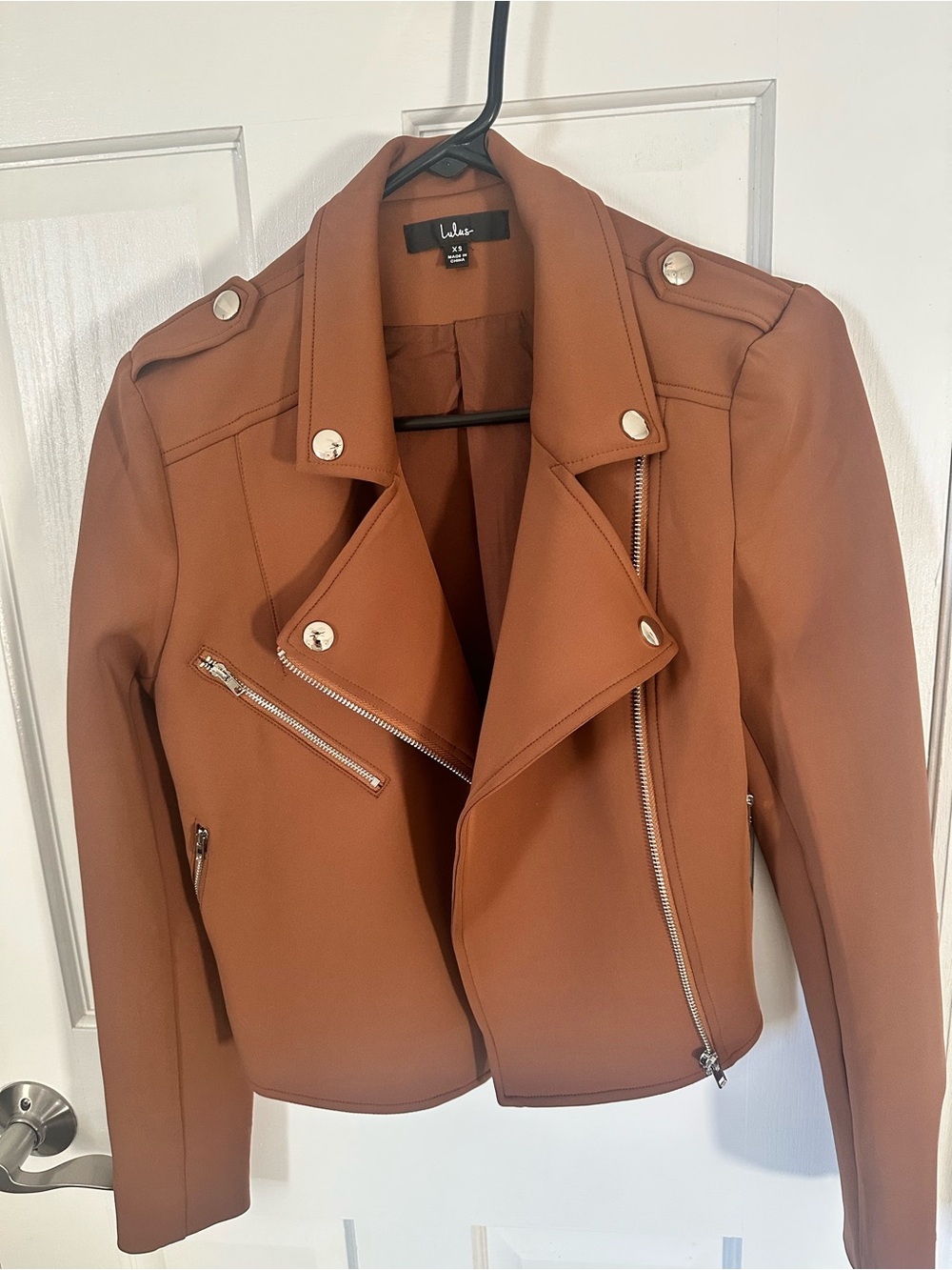 Lulu's Rust Brown Moto Jacket